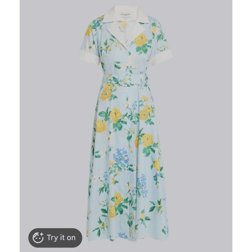 Evi Grintela Clara Belted Floral print Mini shirtdress retro‎ cottage core sz XS